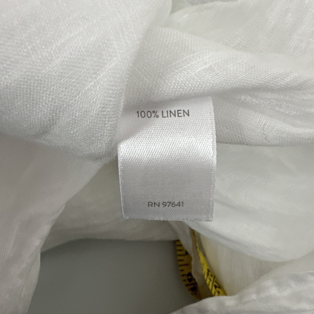 J Jill Shirt Top Womens Medium White Love Linen Boxy Breathable beach Minimalist - Picture 10 of 11